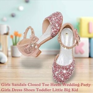 Sparkling Pink Kids Dress Shoes with Bow
